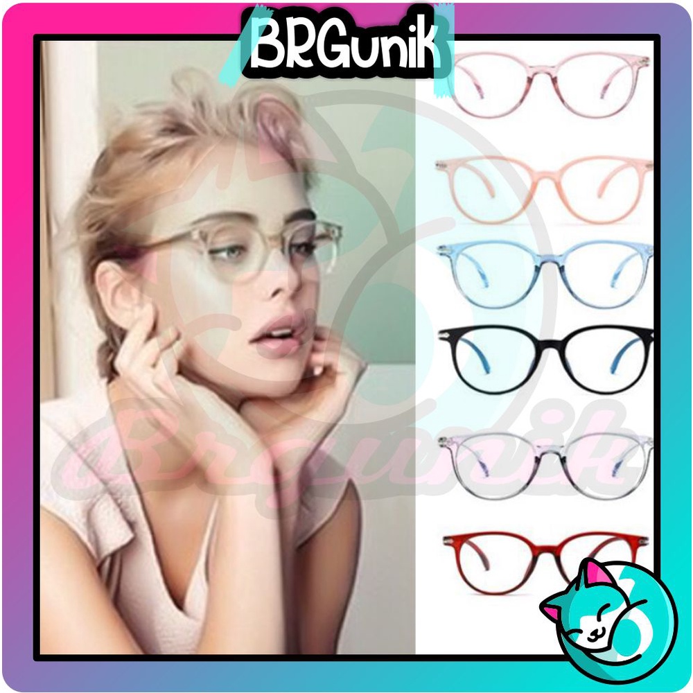 BRGUNIK Kacamata Fashion Anti Radiasi / Sunglasses Frame Anti Radiasi Lensa Tr Korean Style R087