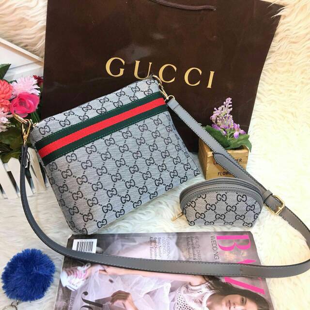 GUCCI SET POUCH//TAS SELEMPANG WANITA//TAS IMPORT MURAH