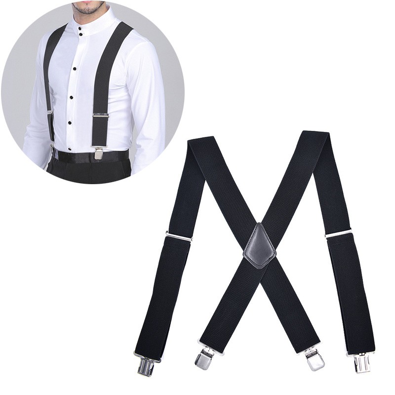 Navy Blue Adjustable Braces Suspenders Mens Womens Fancy Dress Clip Slim 2.5cm