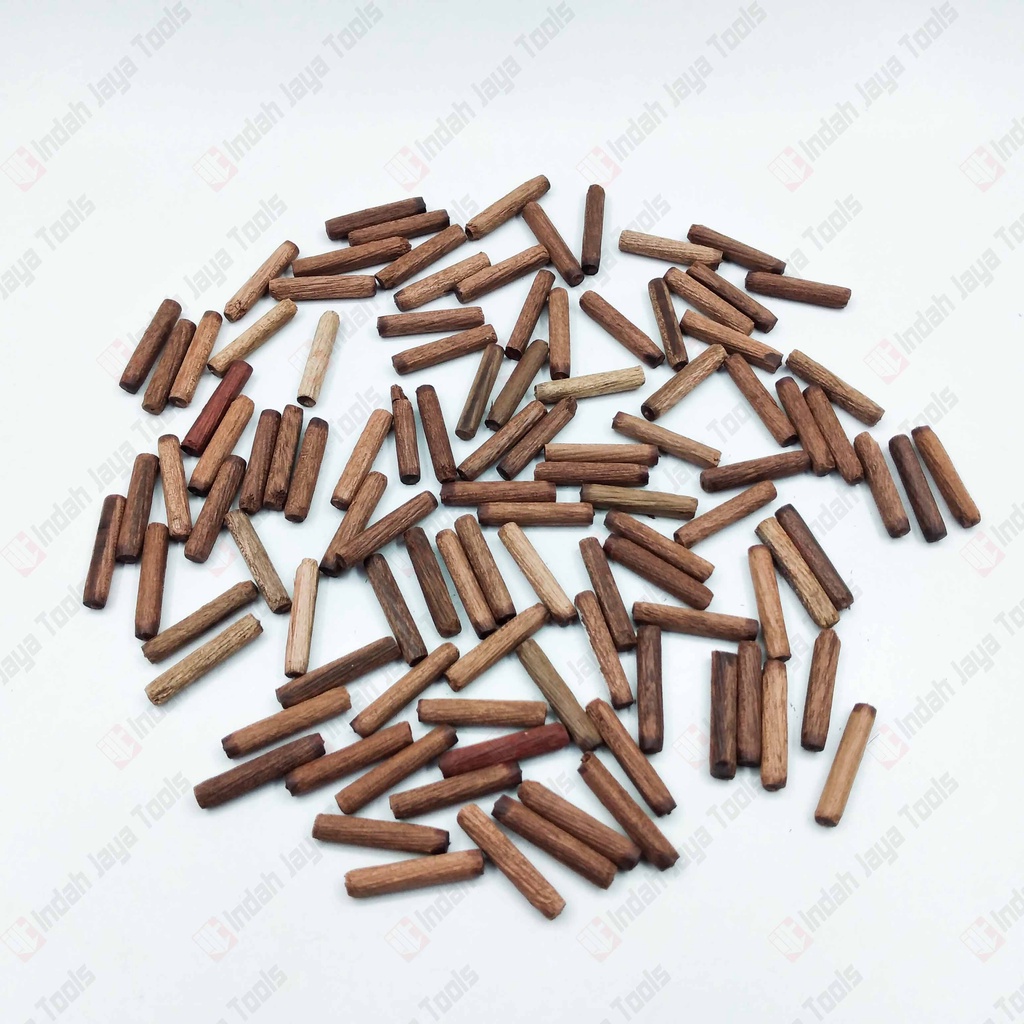 DOWEL Kayu Ulir 6 x 30 MM 100 Pcs Pen Sambungan Stik Kayu Bulat