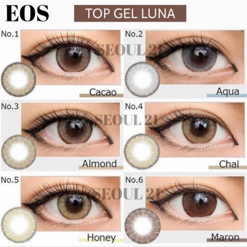 SOFTLENS TOP GEL LUNA NATURAL ALMOND CACAO AQUA / NORMAL MINUS s.d -10.00 softlen Brown Coklat Natural
