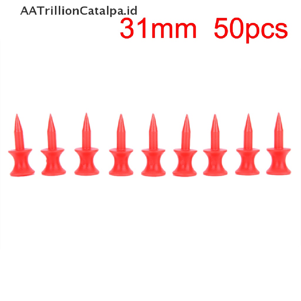 Aatrillioncatalpa 50pcs Tee Bola Golf Double deck 31MM Warna Merah