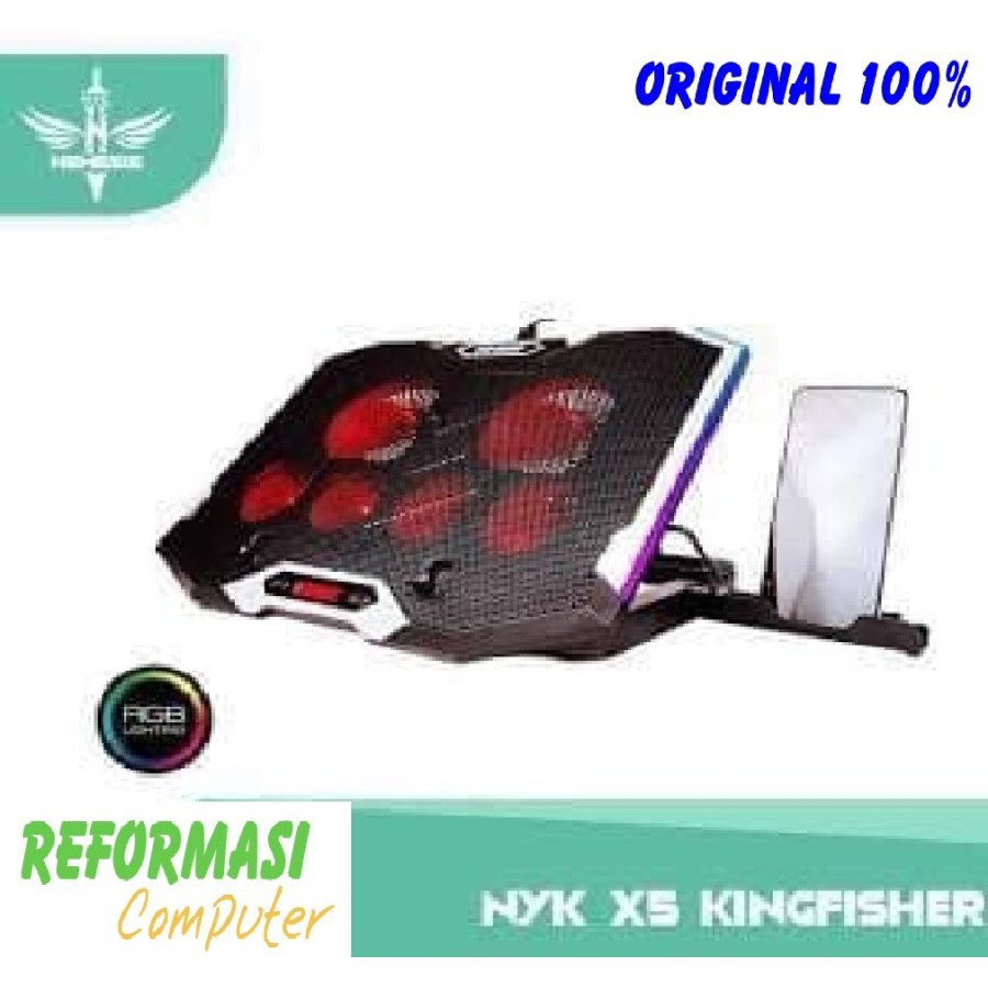 NYK X-5 X5 COOLER PAD KINGFISHER GAMING RGB 6 SUPER FAN