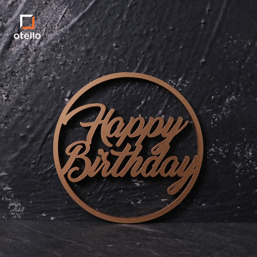 Stiker Label Akrilik Timbul | Happy Birthday | Hiasan Hampers Tag Kado | Dekorasi Kotak Kado