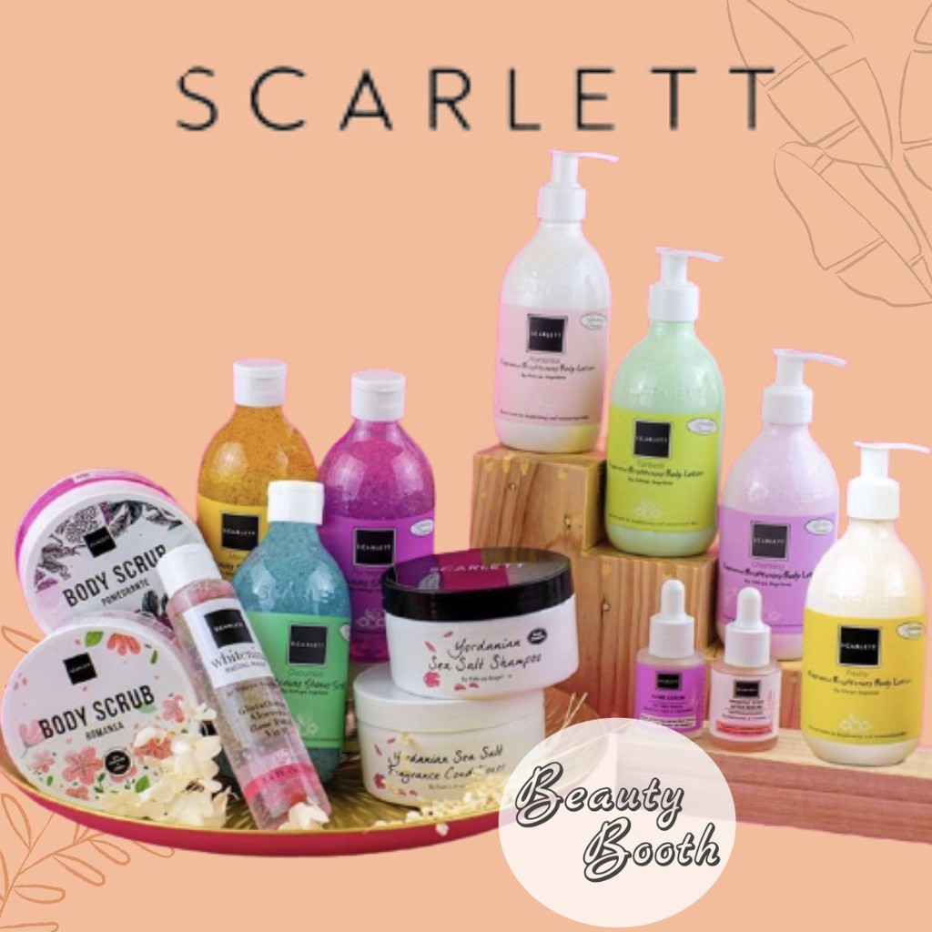 SCARLET WHITENING by Felicia Angelista SCARLETT Body Lotion Jolly Romansa Charming Shower Body Scrub Brightly Acne Serum Cream Toner