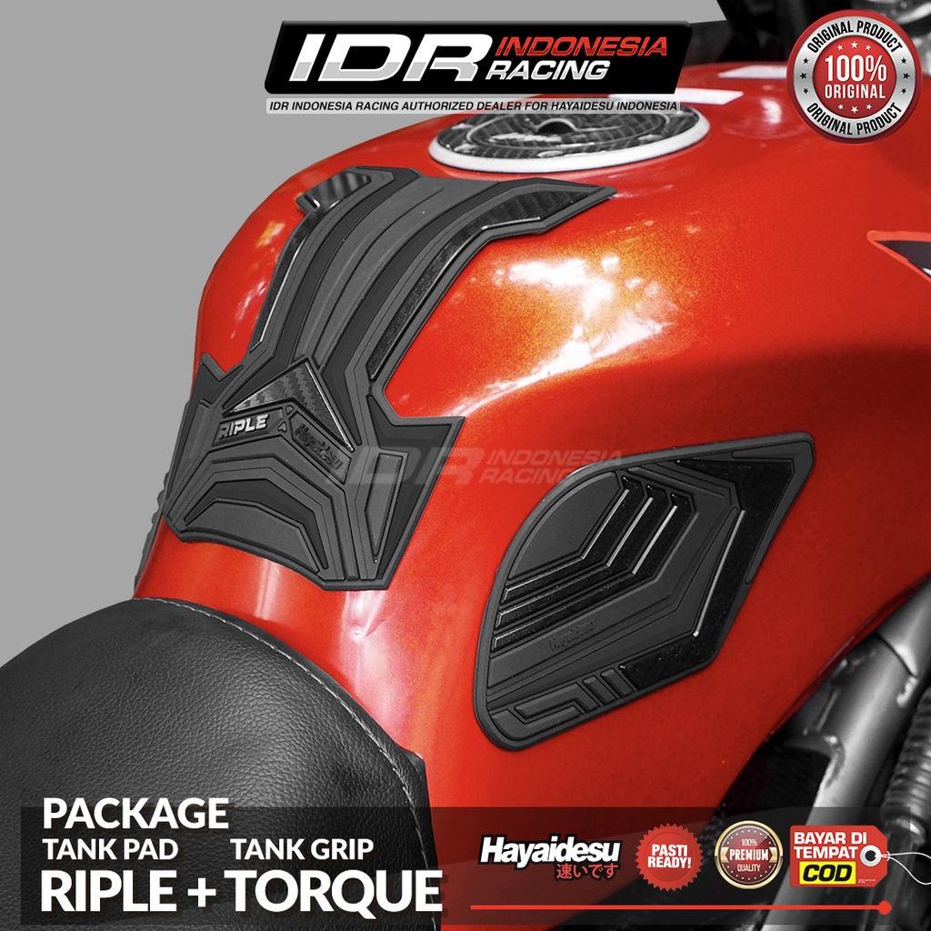 Hayaidesu Tank Grip TORQUE &amp; Tank Pad RIPLE Universal Motorsport Paket Package