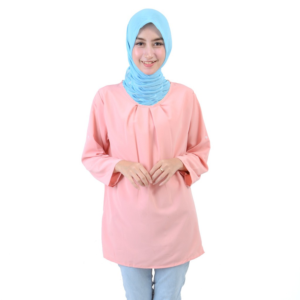 [Blouse Naomi varian warna SW] blouse wanita wolly crepe SALEM/BIRUMUDA/TOSCA