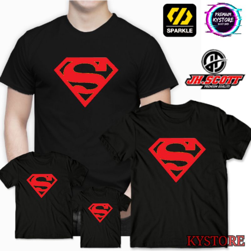 Baju Superman kaos promo size S,M,L,XL,XXL famili edition - Combad 30s