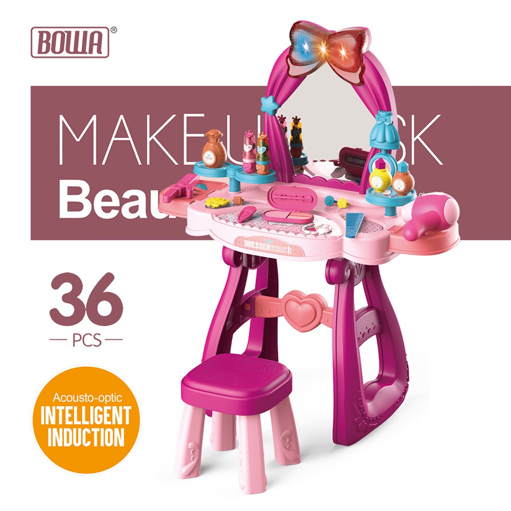 Mainan AnaK perempuan Meja Rias Make Up Desk Beautician 36 pcs