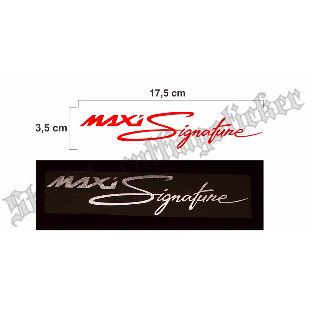 Stiker cutting logo Maxi Signature, logo Maxi Signature