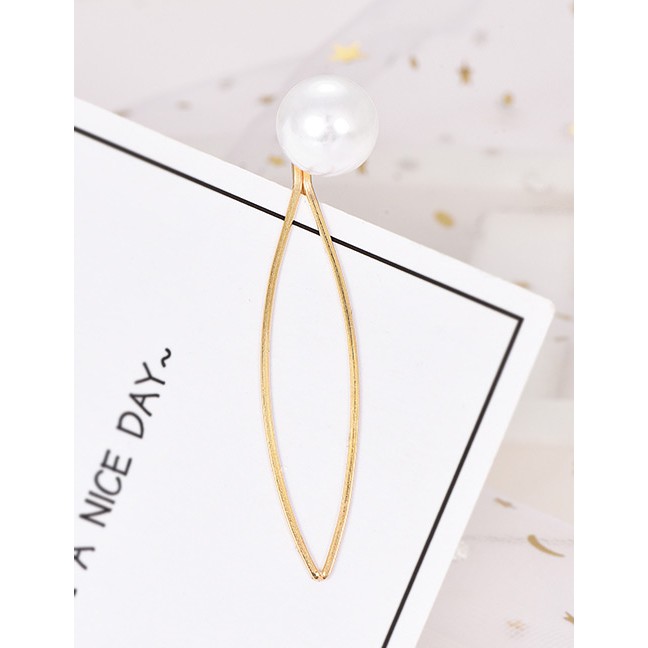 LRC Jepit Rambut Fashion Gold Alloy Pearl Hairpin F38527