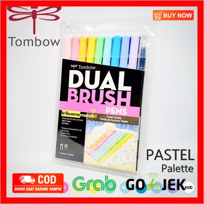 

(BISA COD) Tombow Dual Brush Pen Set 10 Colors - PASTEL PALETTE