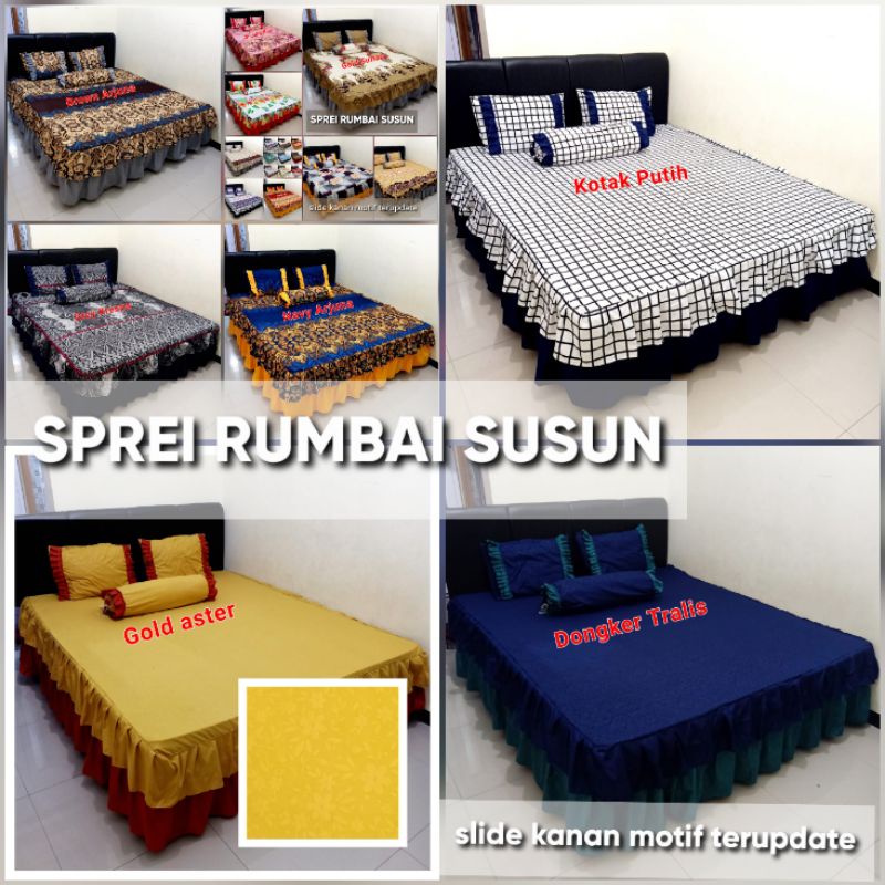 SPREI RUMBAI SUSUN / SPREI RUMBAI HOMEMADE MURAH / SPREI RUMBAI UKURAN 180x200