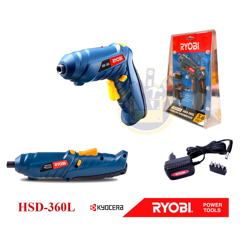 RYOBI HSD-360L Mesin Obeng Elektrik Baterai 3.6V Cordless Screwdriver Charge / Mesin Bor Obeng Baterai 3.6 V Cordless Obeng Mika