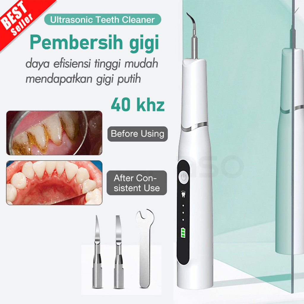 Alat Pembersih Karang Gigi Dental Scaling Sonic Elektrik 1 Set 3 Modes Perawatan Dan Pembersih Karang Gigi Dental Remover With Light Perontok Karang Gigi Penghilang Karang Gigi