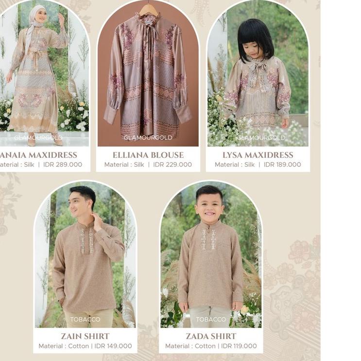 ❁ Mayoutfit Zatif Family Set Glamourgold | Sarimbit Lebaran Gamis Koko ✱
