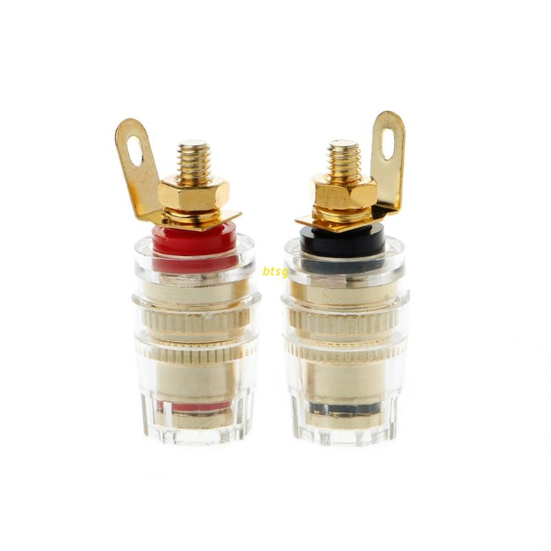 btsg 1 Pair 4mm Binding Post Terminal Speaker Test Banana Plug Socket Connector Amplifier Speaker