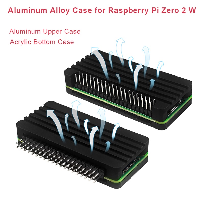 Vivi for Raspberry Pi Zero 2untuk W Untuk Case Bahan Aluminum Alloy Untuk Shell+Straight Curve