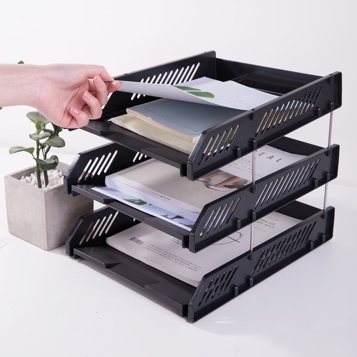 

ORGANIZER-DOCUMENT- DELI FILE TRAY RAK PENYIMPAN FILE 2&3TINGKAT BAHAN PLASTIK E9208 E9209 - HITAM,