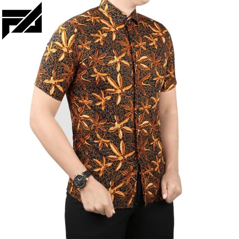 TERBARU VM Kemeja Batik Slimfit - Baju Batik Pria Slim Casual Shirt -  M