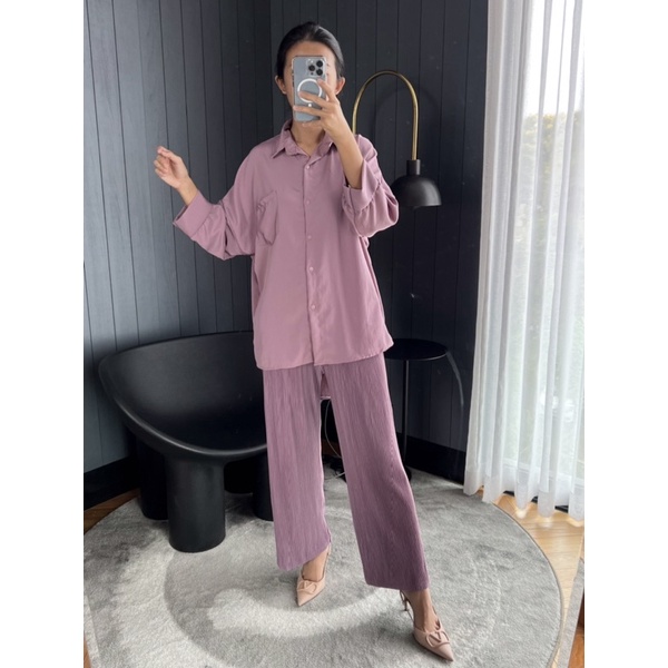 Kemeja Oversized / Crinkle Serat Kayu / JC 000 (Harga utk 4 PTG)