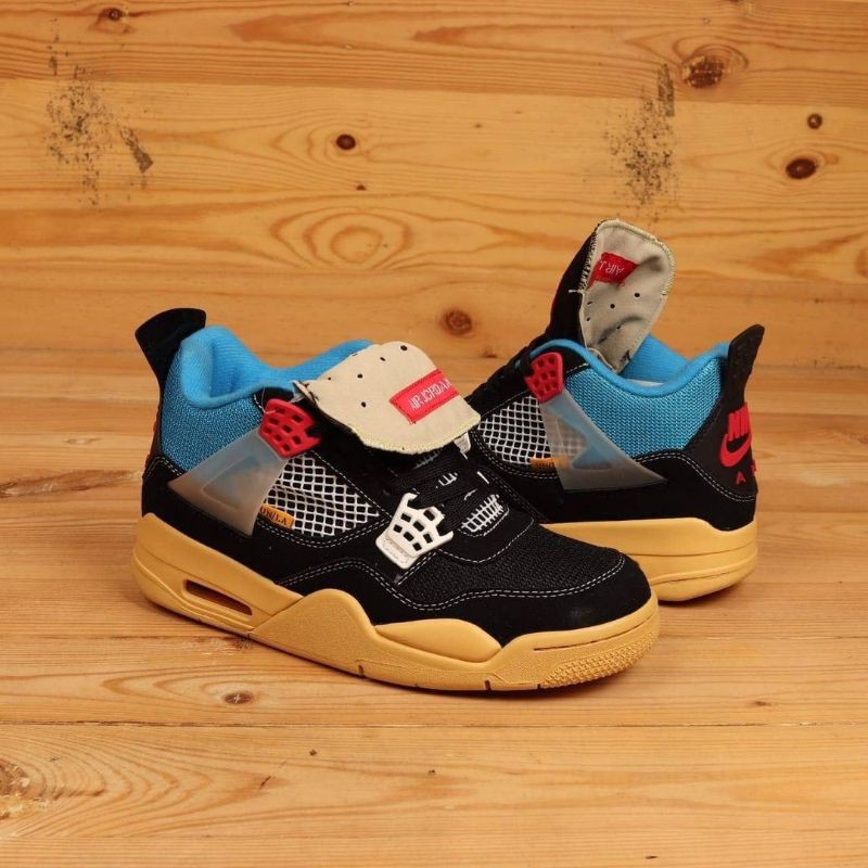 Sepatu nike air jordan 4 x union LA off noir black