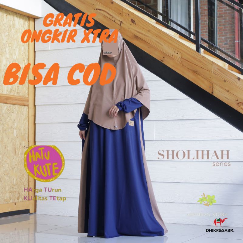 Terbaru Gamis Wanita Syari Dhikr&Sabr Sholihah Dongker