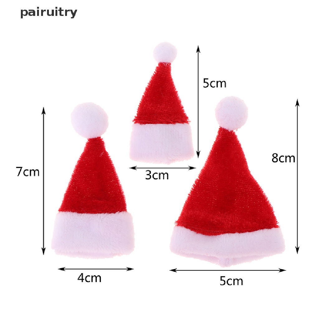 2pcs Miniatur Topi Santa Claus Warna Merah Untuk Dekorasi Rumah Boneka