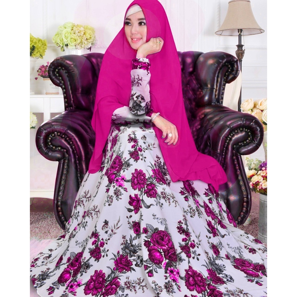 diana maxi monalisa premium set khimar seruty bebydoll 2 layer / gamis syarii monalisa premium terbaru