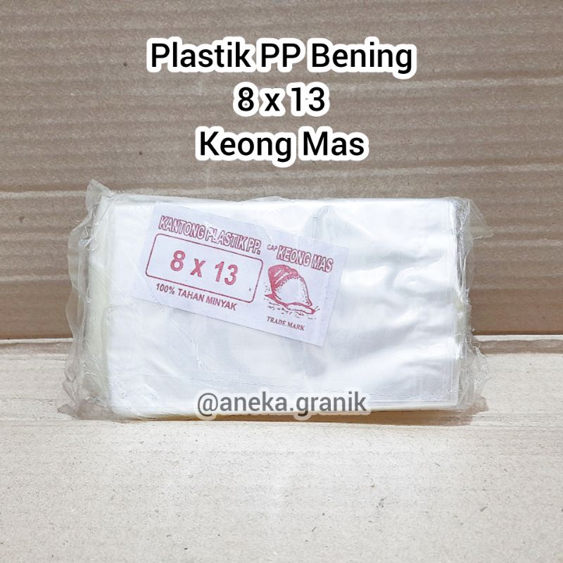 Plastik PP Bening 0.3 ml Keong Mas 8x13 | Ukuran 8 x 13 Tahan Minyak