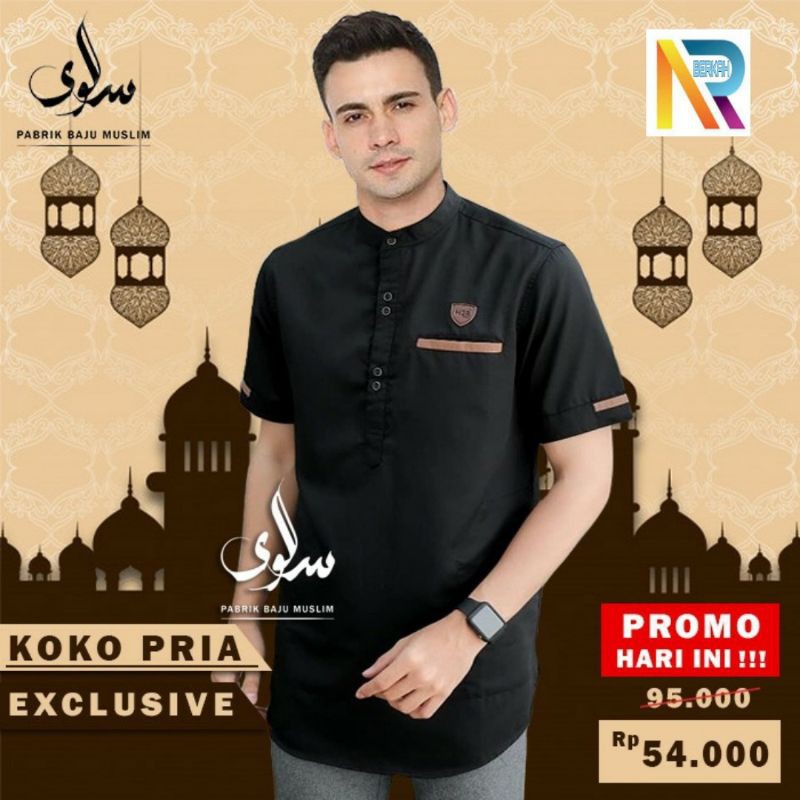 Baju Koko Kurta Desawa Raffi Ahmad Lengan Pendek Modern Gus Azmi Exclusive