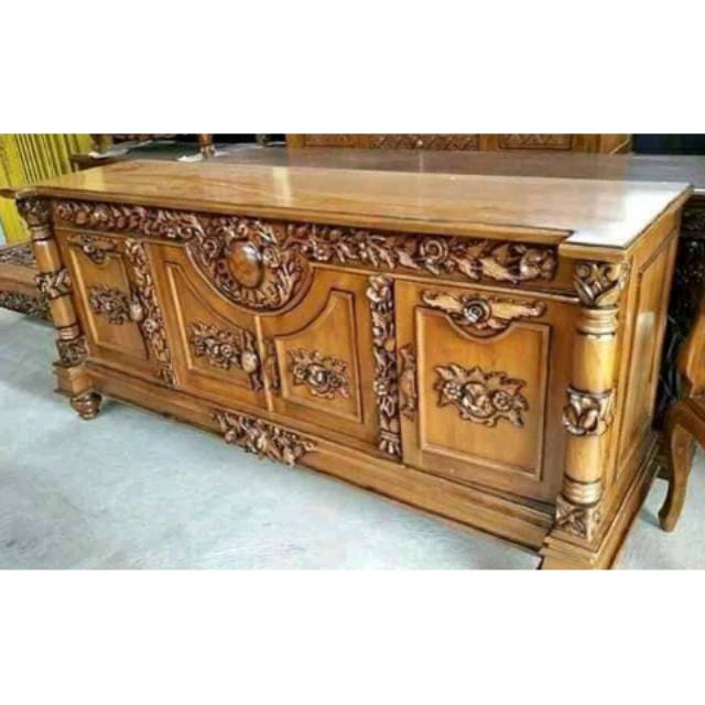 Meja TV Jati Mewah Rembulan