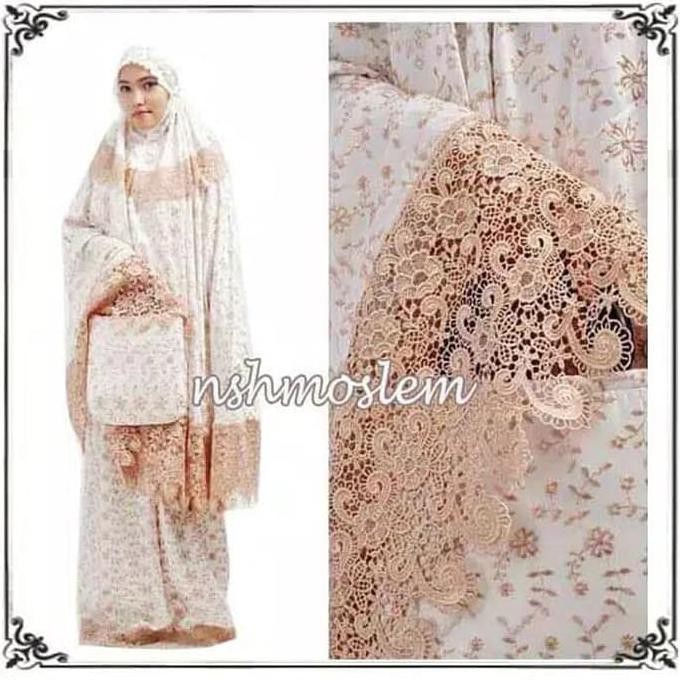 Berkualitas Mukena Prada Keong Coklat-Mukena Dewasa-Mukena Renda Keong Kalung-Ruku