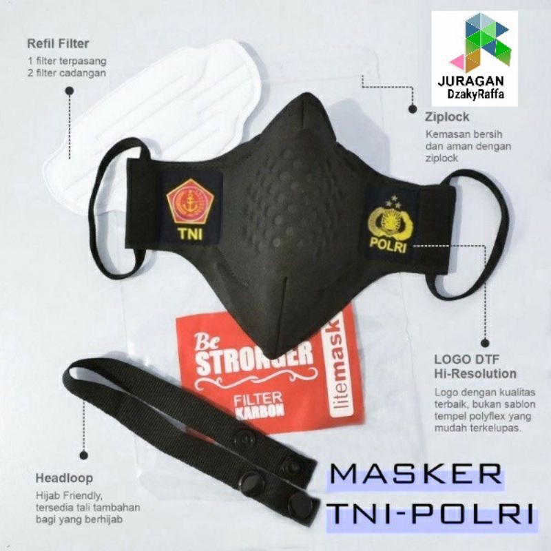MASKER LIFEMASK TNI POLRI V3 FILTER N95/MASKER JOKOWI
