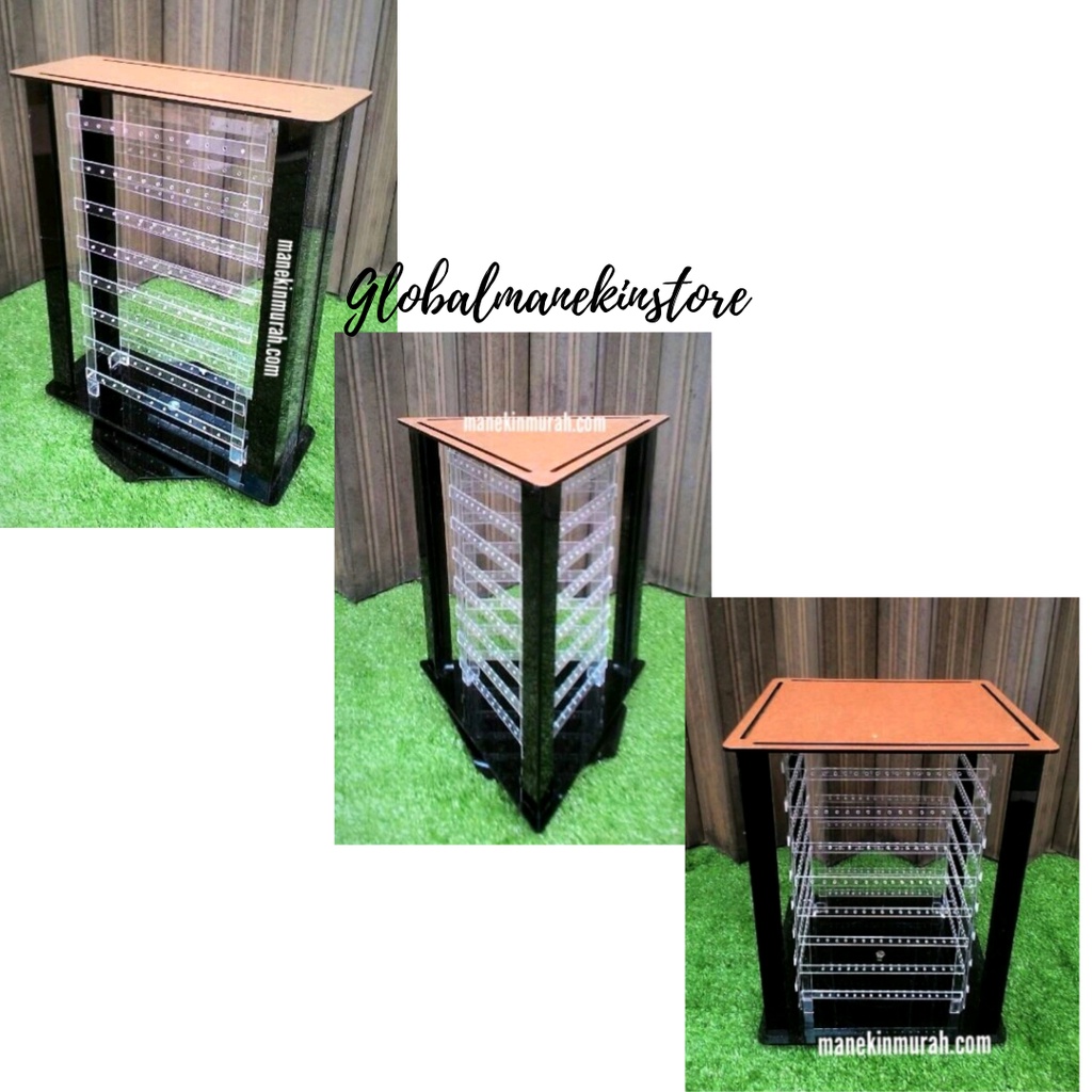 Tempat Display Acrylic Anting Putar