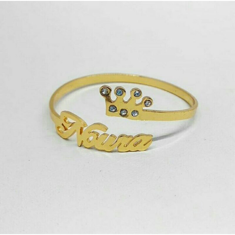 Gelang / gelang titanium / gelang wanita titanium anti karat / gelang tangan / gelang nama Lapis Ema