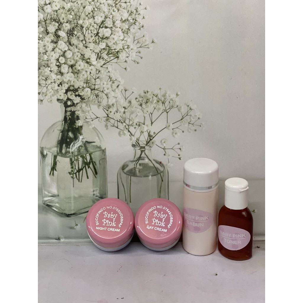 PAKET CREAM BABYPINK DAY+NIGHT CREAM+SABUN+TONER
