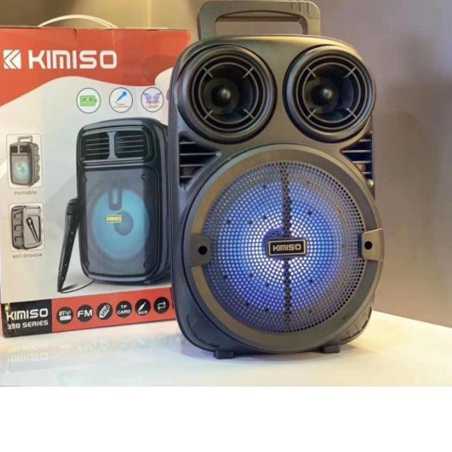 Speaker bluetooth portabel karaoke 3381 model koper FREE MIC big bass //Salon Aktif Kimiso 3381 X Ba