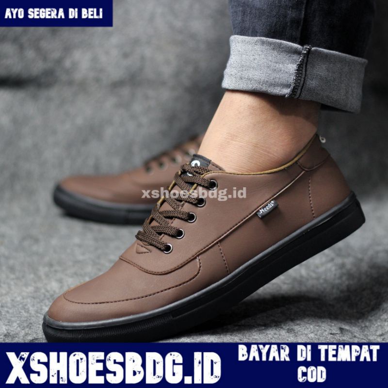 Xshoesbdg.id x Faster Sepatu Casual Pria Sneakers Kasual Pria Hitam Polos Original Kekinian Kerja Kuliah