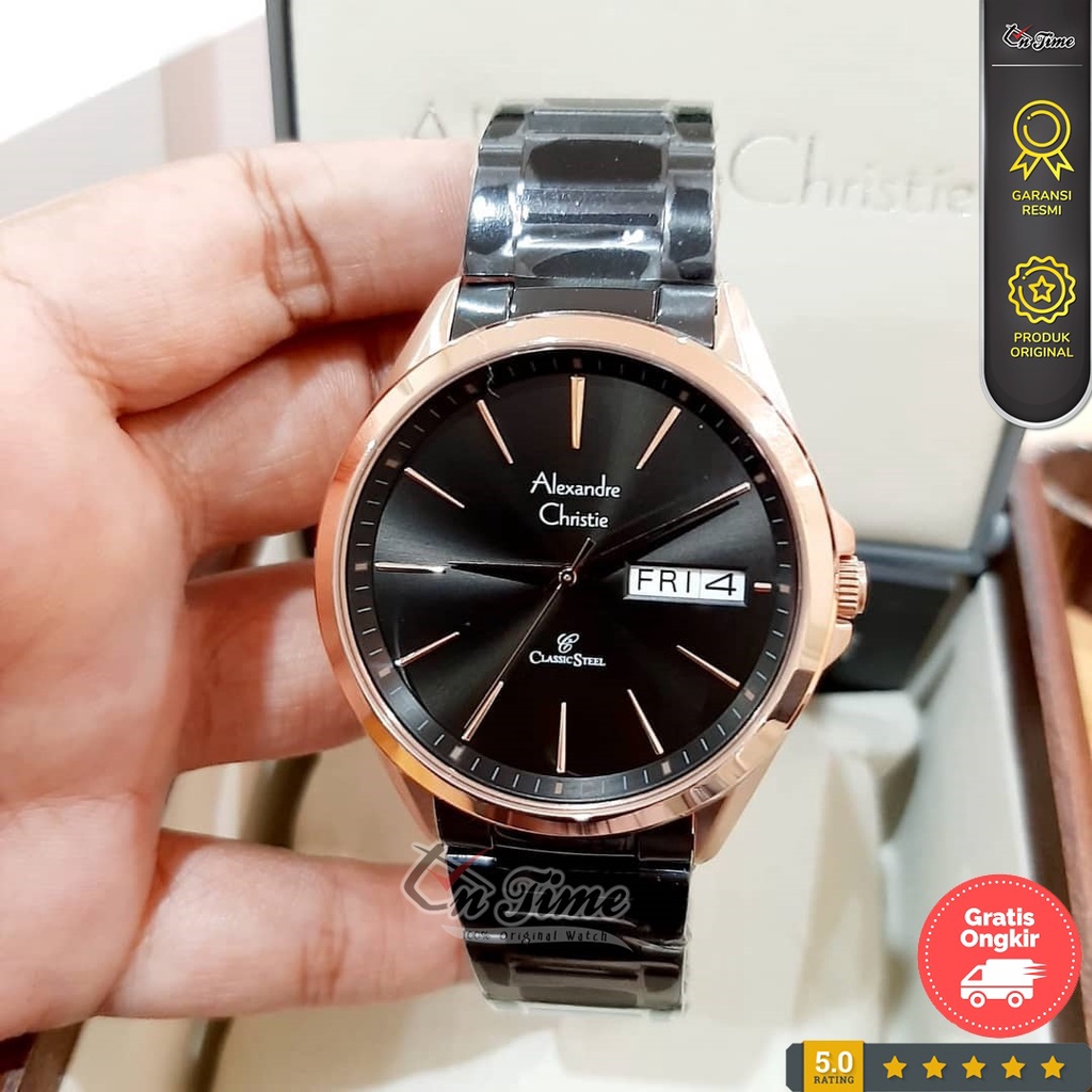 Jam Pria Ori Alexandre Christie AC 8592 ME Stainles Steel