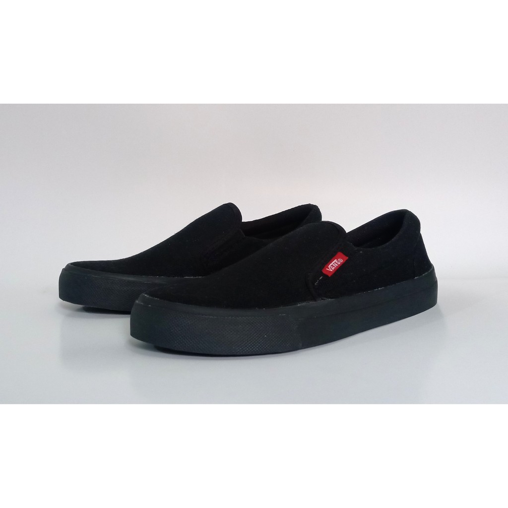 Jual Bisa Bayar Di Tempat Cod Sepatu Sneakers Vans Slip On Full Black Pria Wanita Murah