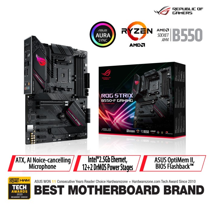 ASUS AMD MOTHERBOARD ROG STRIX B550-F GAMING (AMD AM4 SOCKET 3rd GEN) murah