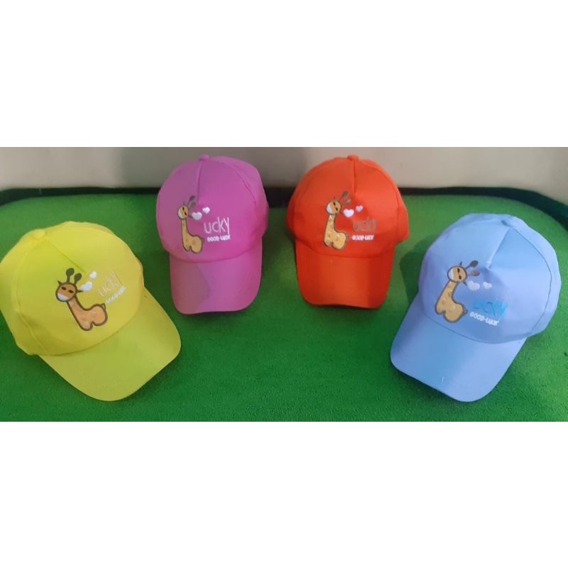 (A'S SHOP)TOPI ANAK UMUR 2-7 TAHUN Good LUCKY JERAPAH ANAK ANAK GOODLUCK QUALITY TOPI / TOPI ANAK LUCKY