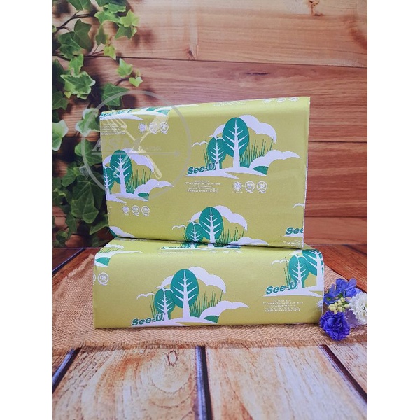 See-U Hand Towel Multifold Premium Hijau / TISSU HAND TOWEL See-U 150 sheets