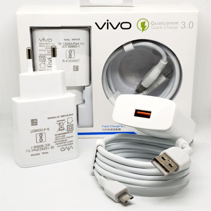 Charger Vivo Flash Charging 2A Quick Charge 3.0 Kabel Micro USB V-002