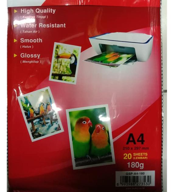 

♔ Kertas Foto Glossy A4 180 Gsm / Glossy Photo Paper 180 Gr Gram [PACK] ۝