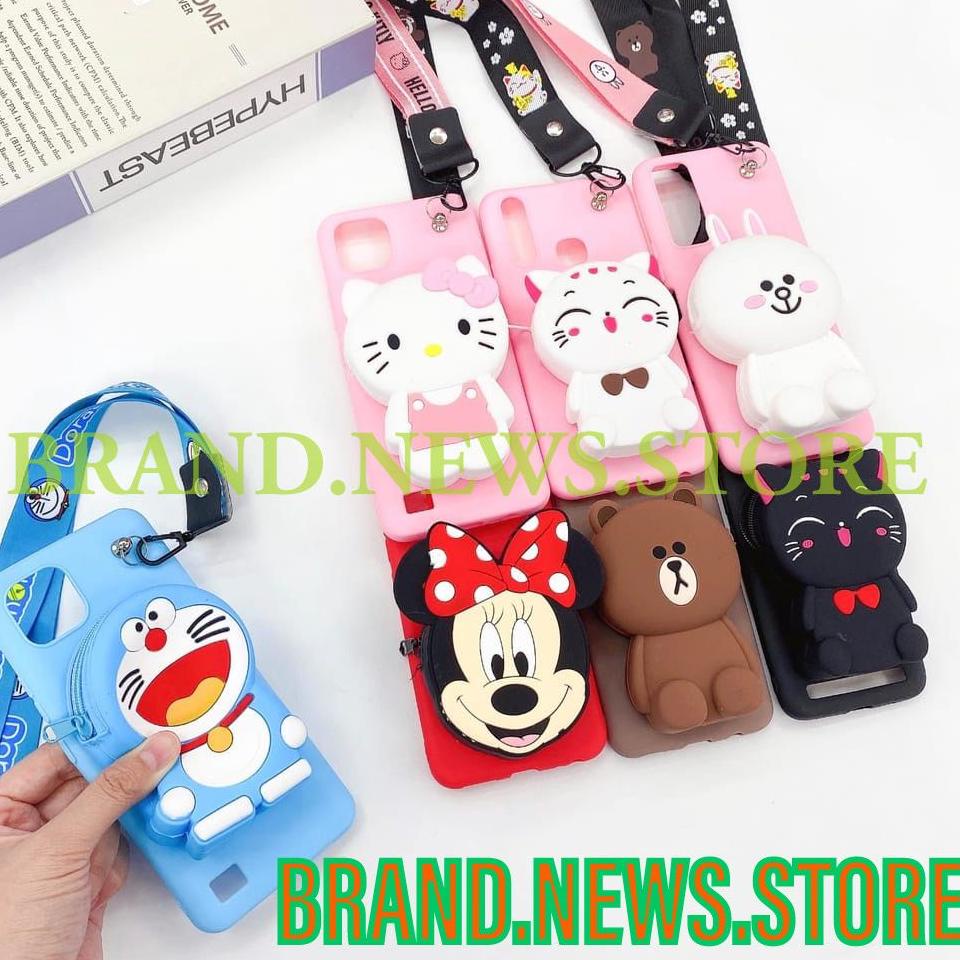Q8E9 INFINIX HOT 9 PLAY/SMART 4/SMART 5/SMART 6 NFC/SOFT CASE KARAKTER  KARAKTER DOMPET KOIN + GANTU