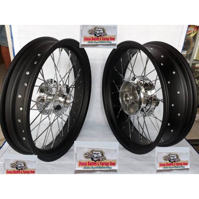 Paketan Velg lebar 300 450 Vixion old Vixion new Mx king  Sepaket Tromol jari jari sama rakit