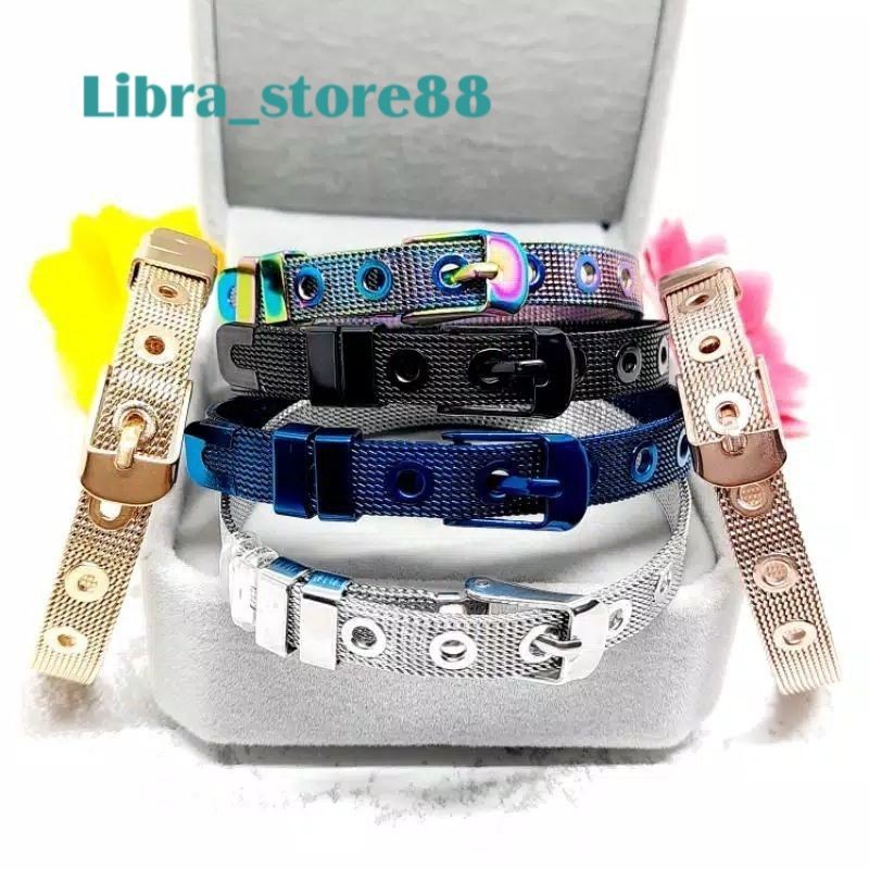Gelang Titanium Stainles Stell Premium Gelang Huruf Emas