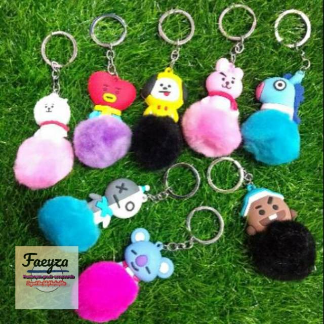 grosir  GANTUNGAN TAS KUNCI BT21 ATAU BTS POM POM